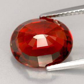 Granate espesartita naranja natural de 7,22 ct, corte óvalo, VS