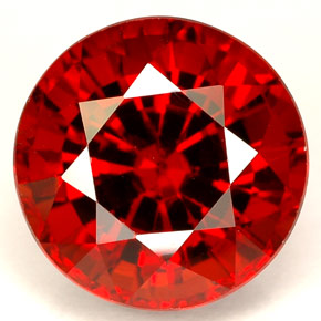Granate espesartita rojo natural de 6,59 ct, corte redondo, VVS-VS