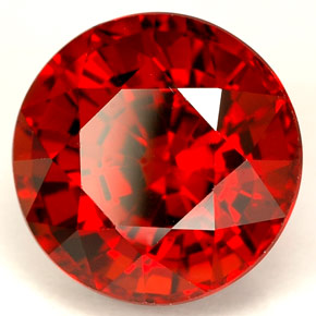 Granate espesartita rojo natural de 6,59 ct, corte redondo, VVS-VS