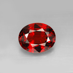 Granate espesartita rojo natural de 7,03 ct, corte óvalo, VVS-VS