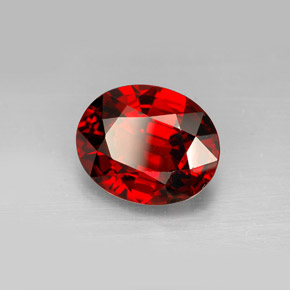 Granate espesartita rojo natural de 7,03 ct, corte óvalo, VVS-VS