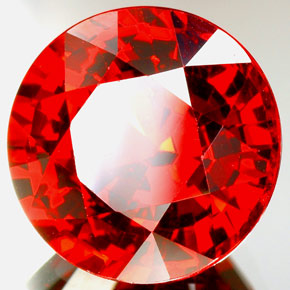 Granate espesartita naranja natural de 8,88 ct, corte redondo, VVS-VS