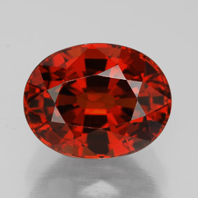 Granate espesartita rojo natural de 5,72 ct, corte óvalo, VVS-VS