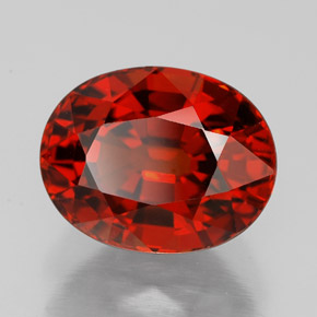 Granate espesartita rojo natural de 5,72 ct, corte óvalo, VVS-VS