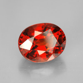 Granate espesartita naranja natural de 6,74 ct, corte óvalo, VVS-VS