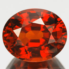 Granate espesartita naranja natural de 6,01 ct, corte óvalo, IF