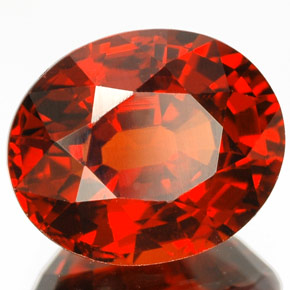 Granate espesartita naranja natural de 6,01 ct, corte óvalo, IF