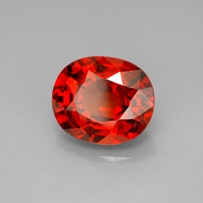 Granate espesartita naranja natural de 5,24 ct, corte óvalo, VVS