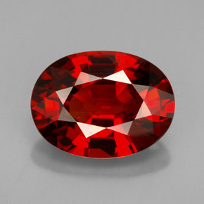 Hilo de espesartita Roja Anaranjada natural de 5.68 ct, Corte Óvalo, VVS-VS
