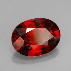 Hilo de espesartita Roja Anaranjada natural de 5.68 ct, Corte Óvalo, VVS-VS