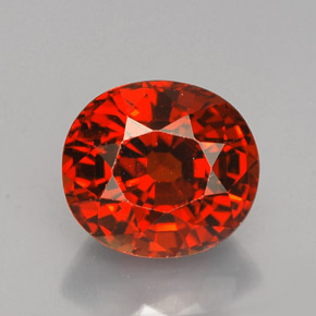 Hilo de espesartita Naranja rojizo natural de 5.00 ct, Corte Óvalo, VVS-VS