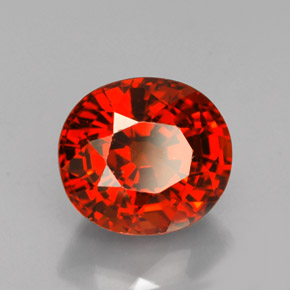 Hilo de espesartita Naranja rojizo natural de 5.00 ct, Corte Óvalo, VVS-VS