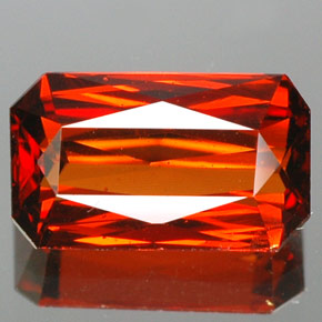 Hilo de espesartita Naranja rojizo natural de 2.28 ct, corte esmeralda, VVS-VS