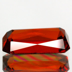 Hilo de espesartita Naranja rojizo natural de 2.28 ct, corte esmeralda, VVS-VS