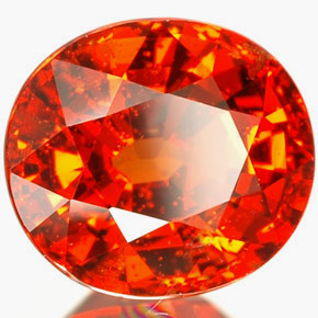 Hilo de espesartita Naranja rojizo natural de 2.94 ct, Corte Óvalo, VS-SI