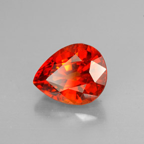 Granate espesartita naranja natural de 1,91 ct, en forma de pera, VS