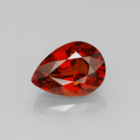 Granate espesartita naranja natural de 1,98 ct, en forma de pera, VVS-VS