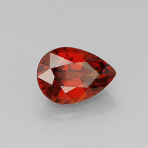Granate espesartita naranja natural de 1,98 ct, en forma de pera, VVS-VS