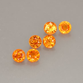 Gemas de granate espesartita naranja natural de  ct, corte redondo, VVS-VS