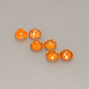 Gemas de granate espesartita naranja natural de  ct, corte redondo, VVS-VS