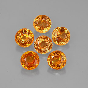 Gemas de granate espesartita naranja natural de  ct, corte redondo, VVS-VS
