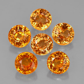 Gemas de granate espesartita naranja natural de  ct, corte redondo, VVS-VS