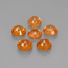 Gemas de granate espesartita naranja natural de  ct, corte redondo, VVS-VS