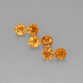 Gemas de granate espesartita naranja natural de 3,70 ct, corte redondo, VVS-VS