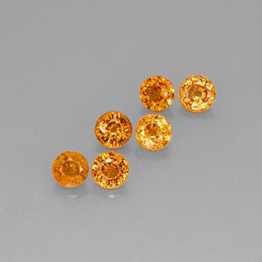 Gemas de granate espesartita naranja natural de 3,70 ct, corte redondo, VVS-VS