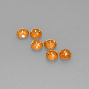 Gemas de granate espesartita naranja natural de 3,70 ct, corte redondo, VVS-VS