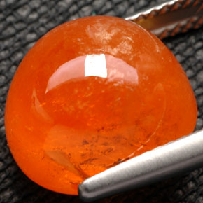 Hilo de espesartita Naranja mandarina natural de 15.44 ct, Transparente, Transparente / Translúcido