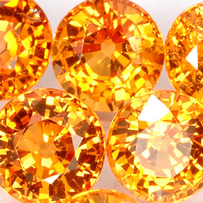 Gemas de granate espesartita naranja natural de  ct, corte redondo, VVS-VS
