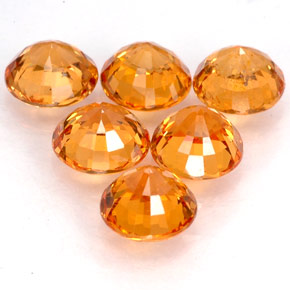 Gemas de granate espesartita naranja natural de  ct, corte redondo, VVS-VS