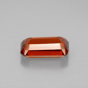 Granate espesartita naranja natural de 2,79 ct, corte esmeralda, VS-SI