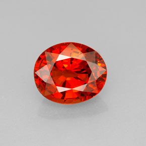Granate espesartita naranja natural de 2,89 ct, corte óvalo, VS