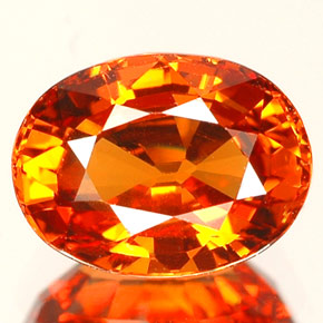 Granate espesartita naranja natural de 1,74 ct, corte óvalo, VVS-VS