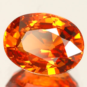Granate espesartita naranja natural de 1,74 ct, corte óvalo, VVS-VS