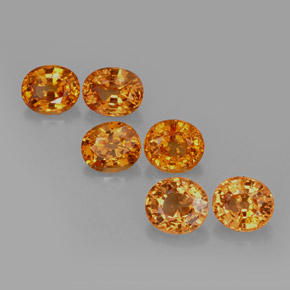 Gemas de granate espesartita naranja natural de 4,85 ct, corte óvalo, VS-SI