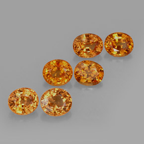 Gemas de granate espesartita naranja natural de 4,85 ct, corte óvalo, VS-SI