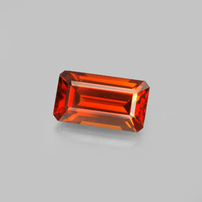 Granate espesartita naranja natural de 2,19 ct, corte esmeralda, VVS-VS