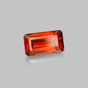 Granate espesartita naranja natural de 2,19 ct, corte esmeralda, VVS-VS
