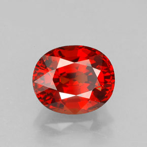 Granate espesartita rojo natural de 2,13 ct, corte óvalo, IF