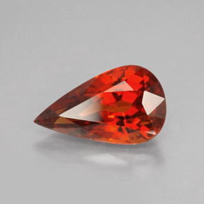 Hilo de espesartita Naranja rojizo natural de 4.03 ct, En forma de pera, VS-SI