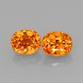 Gemas de granate espesartita naranja natural de  ct, corte óvalo, VS