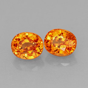 Gemas de granate espesartita naranja natural de  ct, corte óvalo, VS
