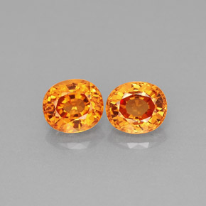 Gemas de granate espesartita naranja natural de  ct, corte óvalo, VS