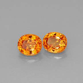 Gemas de granate espesartita naranja natural de  ct, corte óvalo, VS