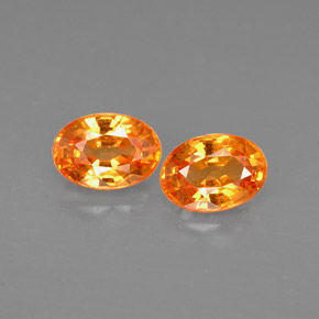 Gemas de granate espesartita naranja natural de  ct, corte óvalo, VS-SI