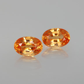 Gemas de granate espesartita naranja natural de  ct, corte óvalo, VS