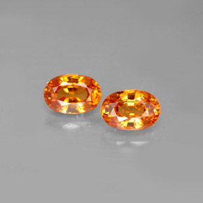 Gemas de granate espesartita naranja natural de  ct, corte óvalo, VS